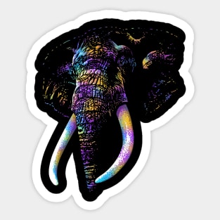 Artistic Colorful African Elephant Sticker